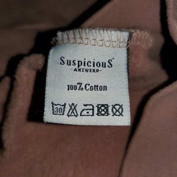 Suspicious Antwerp Brown Hoodie Palm Tree Tulum Spellout Logo Clay Small - Picture 12 of 13